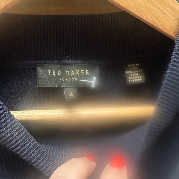 Ted Baker Knit Navy Sweater with Bow Detail - Picture 5 of 10